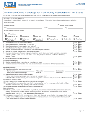 Commercial Crime Coverage Application