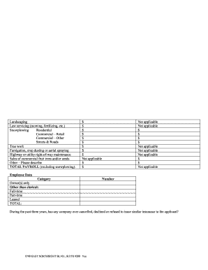 Landscaping General Liability Supplement