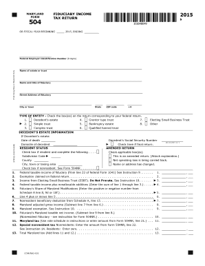 Maryland Fiduciary Income Tax Return