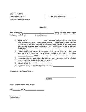 Illinois FOID Card Revocation Affidavit