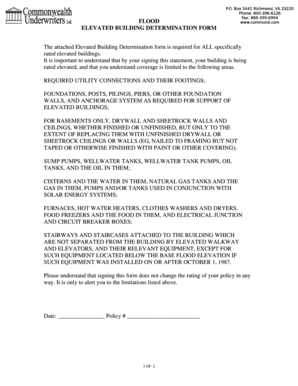 Elevated Building Determination Form