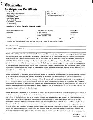 Fannie Mae Participation Certificate
