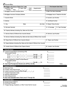 Mortgage Insurance Claim Form