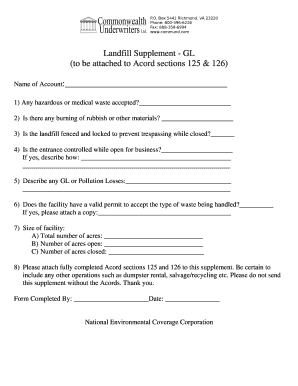 Landfill and Recycling Facility Supplement