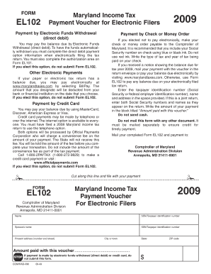 Maryland Income Tax Payment Voucher