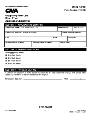 Employee Long-Term Care Insurance Application