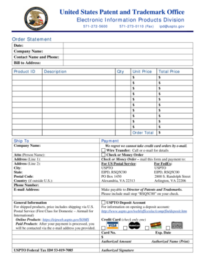 USPTO Order Form