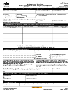 Federal Employees' Group Life Insurance Beneficiary Designation