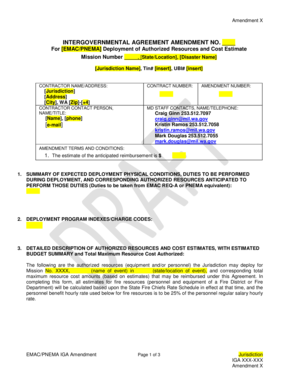 INTERGOVERNMENTAL AGREEMENT AMENDMENT NO For EMACPNEMA - mil wa