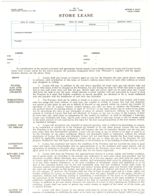 george cole store lease form