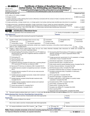 Form W-8BEN-E Certificate of Status of Beneficial Owner