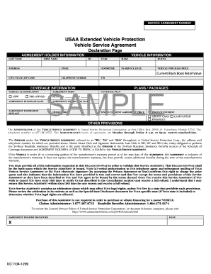 USAA Extended Vehicle Protection Agreement