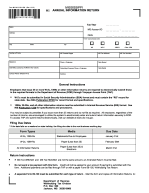Mississippi Annual Information Return