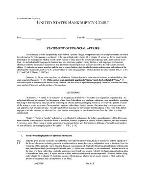 US Bankruptcy Court Form 7