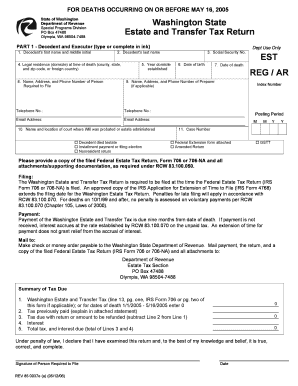 Washington Estate and Transfer Tax Return