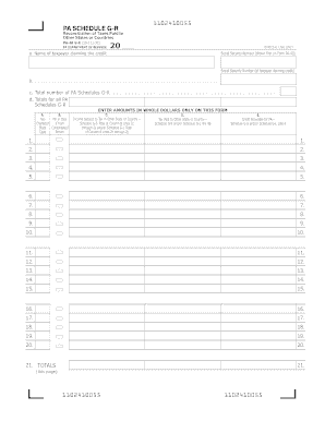 PA Schedule G-R Tax Reconciliation Form