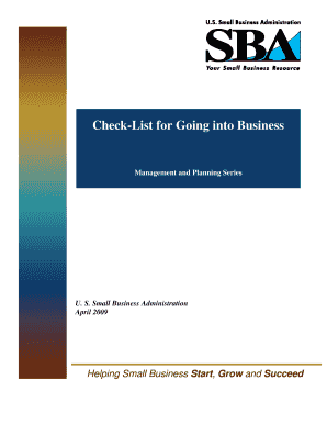 Check-List for Going into Business