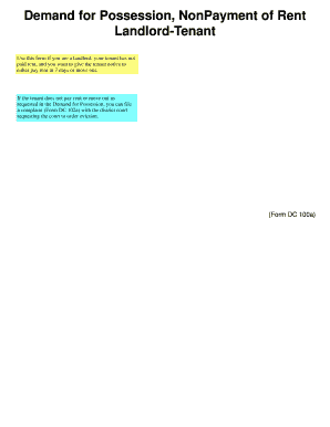 Demand for Possession for Nonpayment of Rent