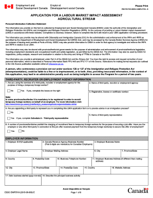 Application for a Labour Market Impact Assessment Agricultural Stream
