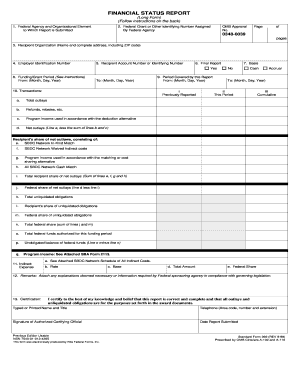 US Federal Financial Status Report