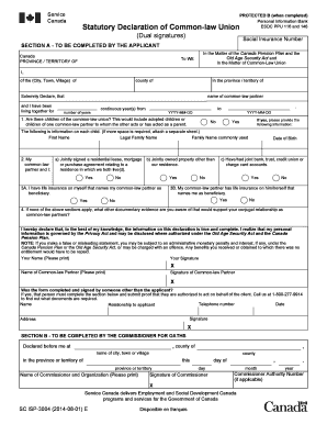 Statutory Declaration of Common-law Union