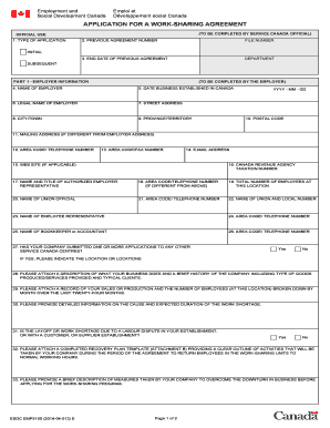 Canada Work-Sharing Agreement Application