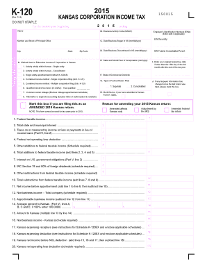Kansas Corporation Income Tax Form K-120