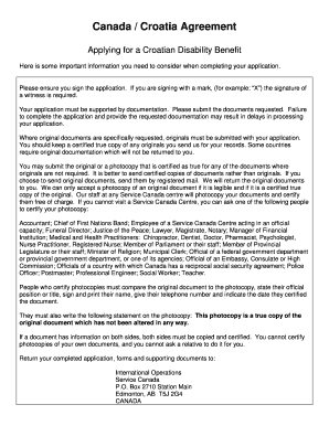 Croatian Disability Benefit Application