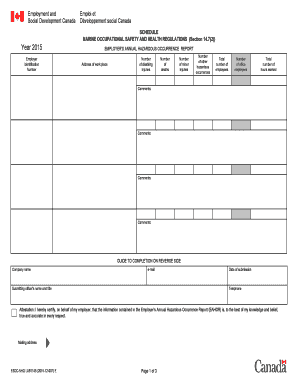 Employer's Annual Hazardous Occurrence Report