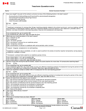 Canada Teachers Questionnaire