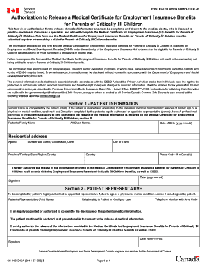 Authorization to Release Medical Certificate for EI Benefits