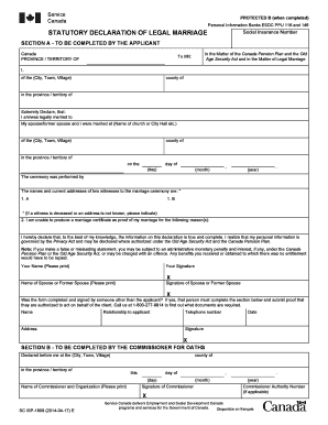 Statutory Declaration of Legal Marriage