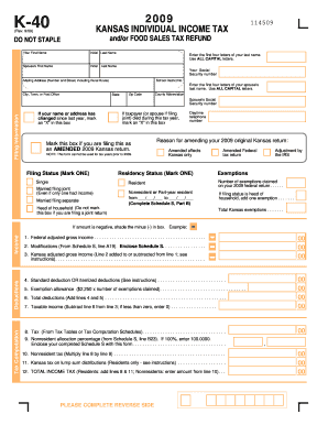 Kansas Individual Income Tax Form K-40