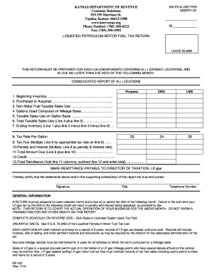 Kansas Liquefied Petroleum Motor Fuel Tax Return