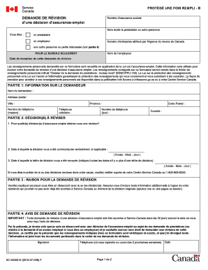 Demande de révision d’une décision d’assurance-emploi