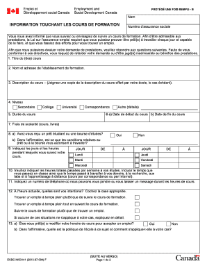 Emploi et Employment and PROTÉGÉ UNE FOIS REMPLI - B
