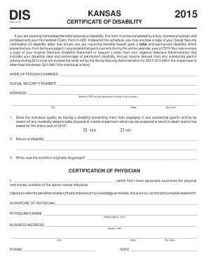 Kansas Certificate of Disability