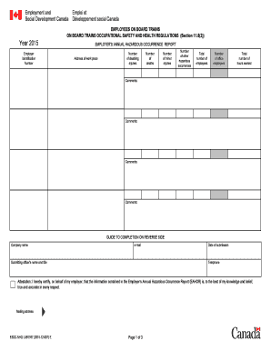Employer's Annual Hazardous Occurrence Report