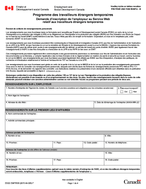 Formulaire d'inscription de l'employeur au Service Web relatif aux travailleurs étrangers temporaires