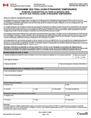 Formulaire d'inscription du tiers au Programme des travailleurs étrangers temporaires