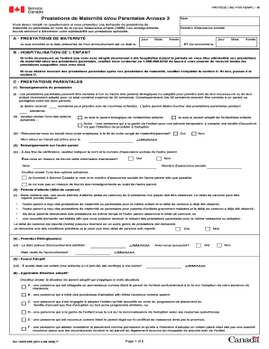 Formulaire de prestations de maternité et parentales