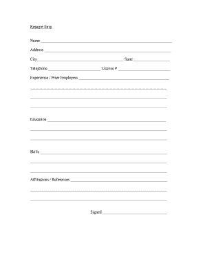 Resume Form