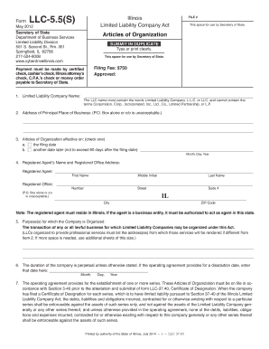 Illinois Articles of Organization for LLC