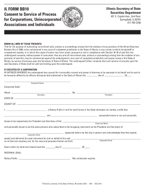 Illinois Consent to Service of Process