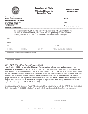 Illinois Conservation Plates Affirmation