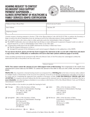 Hearing Request to Contest Driver's License Suspension