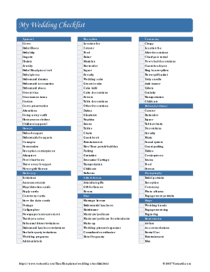 Wedding Planning Checklist