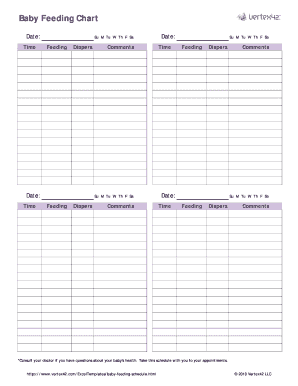 Baby Feeding Chart