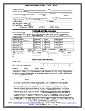 Request for Civilian PCS Advance