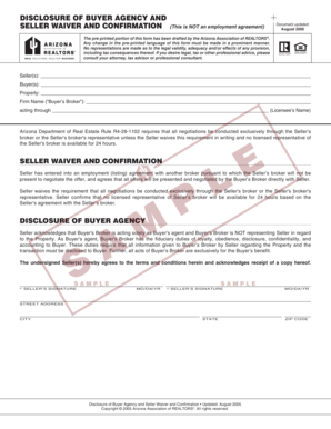 Disclosure of Buyer Agency and Seller Waiver